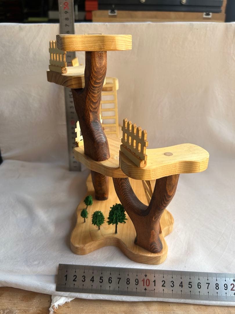 木製ツリーハウス風オブジェ 8階建て　小物棚　インテリア