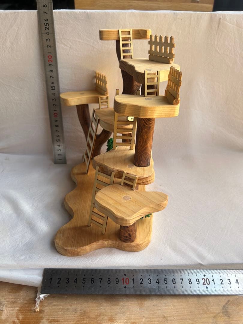 木製ツリーハウス風オブジェ 8階建て　小物棚　インテリア