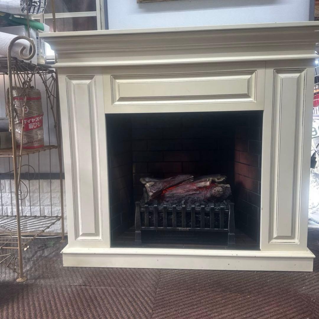 擬薪・疑炎ストーブ　マントルピース 温度調整付温風ストーブ