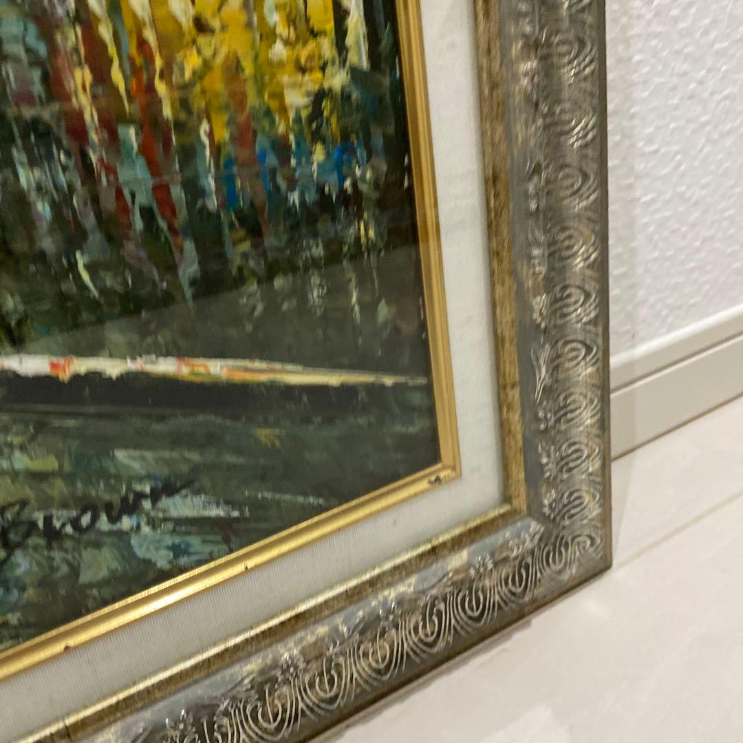 値下げ　フランス街の風景 エトワール凱旋門　人気の高級油彩画 横90×縦67