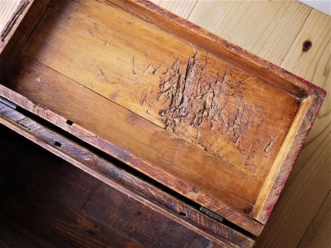 赤塗木箱　バニティージュエリーボックス　双喜吉祥図案　祝結婚記念　中国