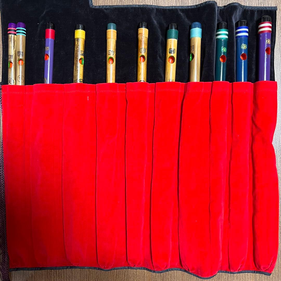 篠笛 天雅笛11本まとめ売り 笛師【武田天雅】 笛収納袋付