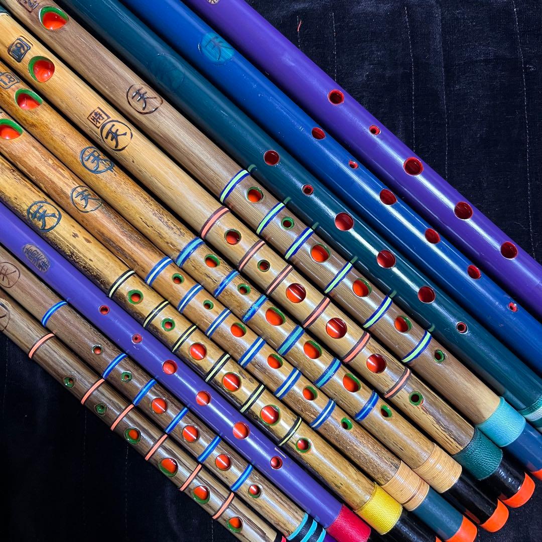 篠笛 天雅笛11本まとめ売り 笛師【武田天雅】 笛収納袋付
