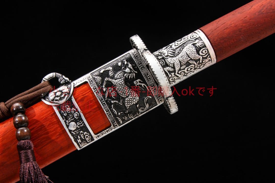 康熙戦刀銀色の百錬模様鋼  古兵器 武具 刀装具 日本刀 模造刀 居合刀