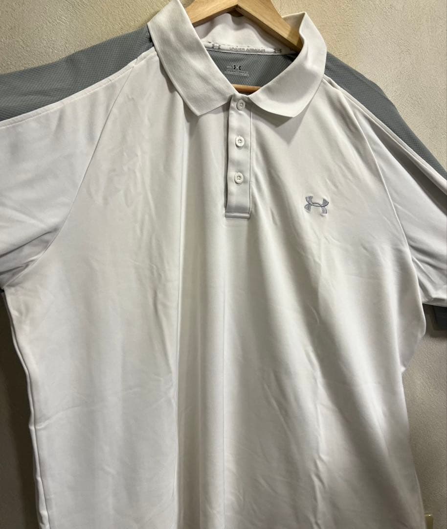 【大きいサイズ】 UNDER ARMOUR ホワイト ポロシャツ（半袖）