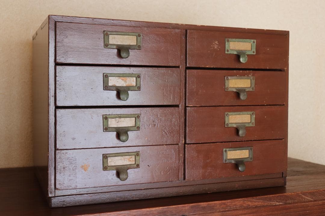 レトロ　木製　小引出し　文具整理　お子様の玩具整理