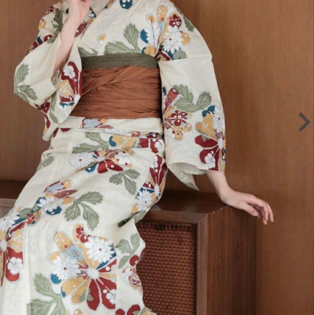 Dita浴衣古典菊　浴衣5点セット(ゆかた・帯・下駄・着付けマニュアル・腰ひも)