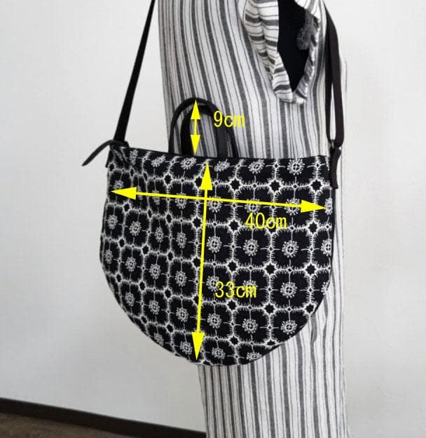 【相談用】ミナペルホネン/タンバリンネイビー×白/ラウンドショルダーLサイズ