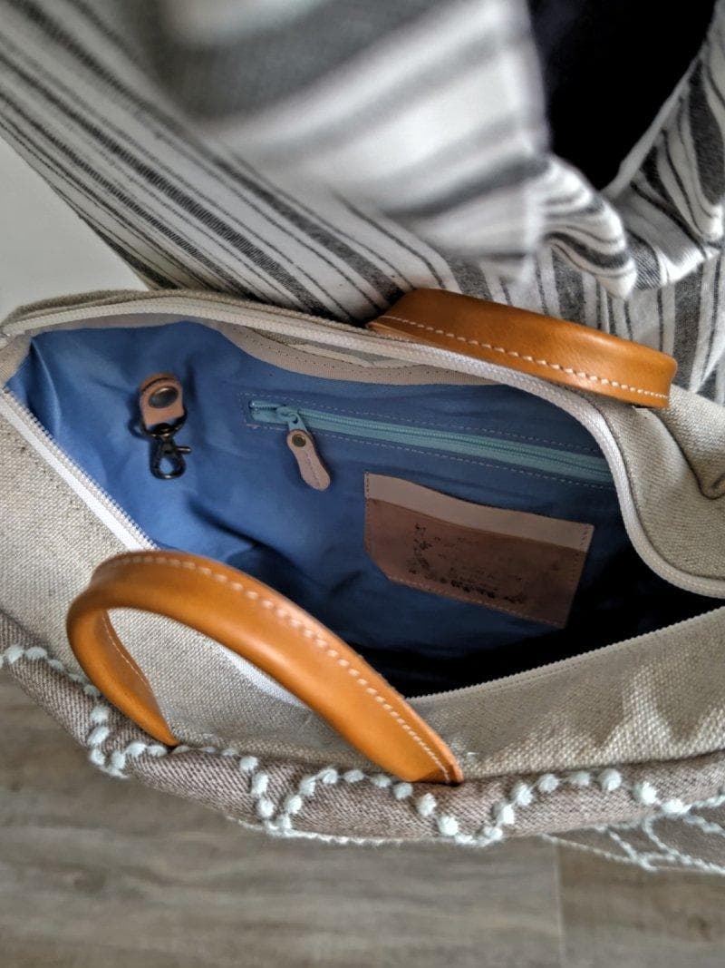 【相談用】ミナペルホネン/タンバリンネイビー×白/ラウンドショルダーLサイズ