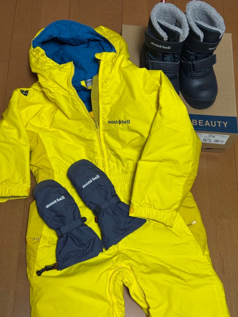 スキーウェア kids110 スノーブーツ16cm 手袋4才〜6才用　3点セット