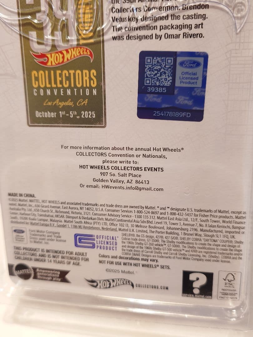 ホットウィール　フォード マスタング シェルビー GT500　コンベンション