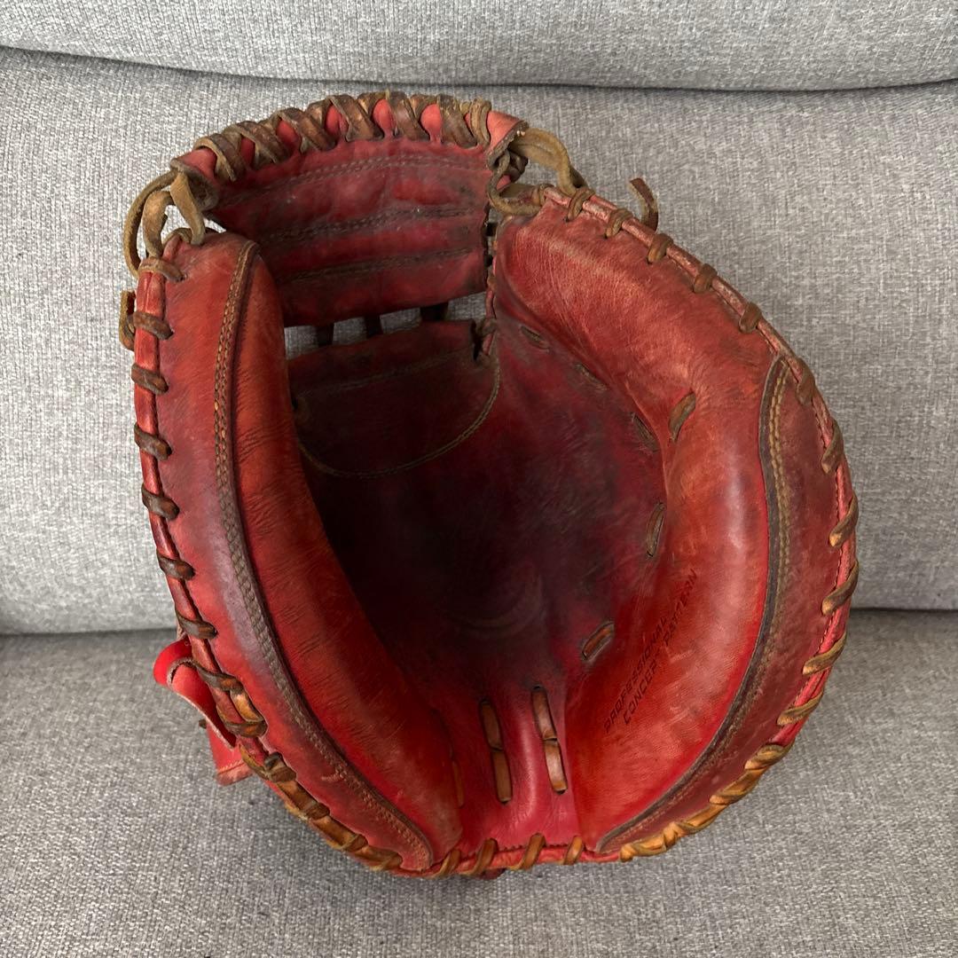 ZETT 赤 キャッチャーミット硬式用　中村モデル