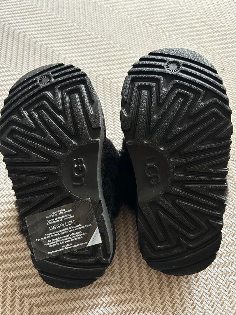 【新品　未使用】UGG ブラックファーサンダル