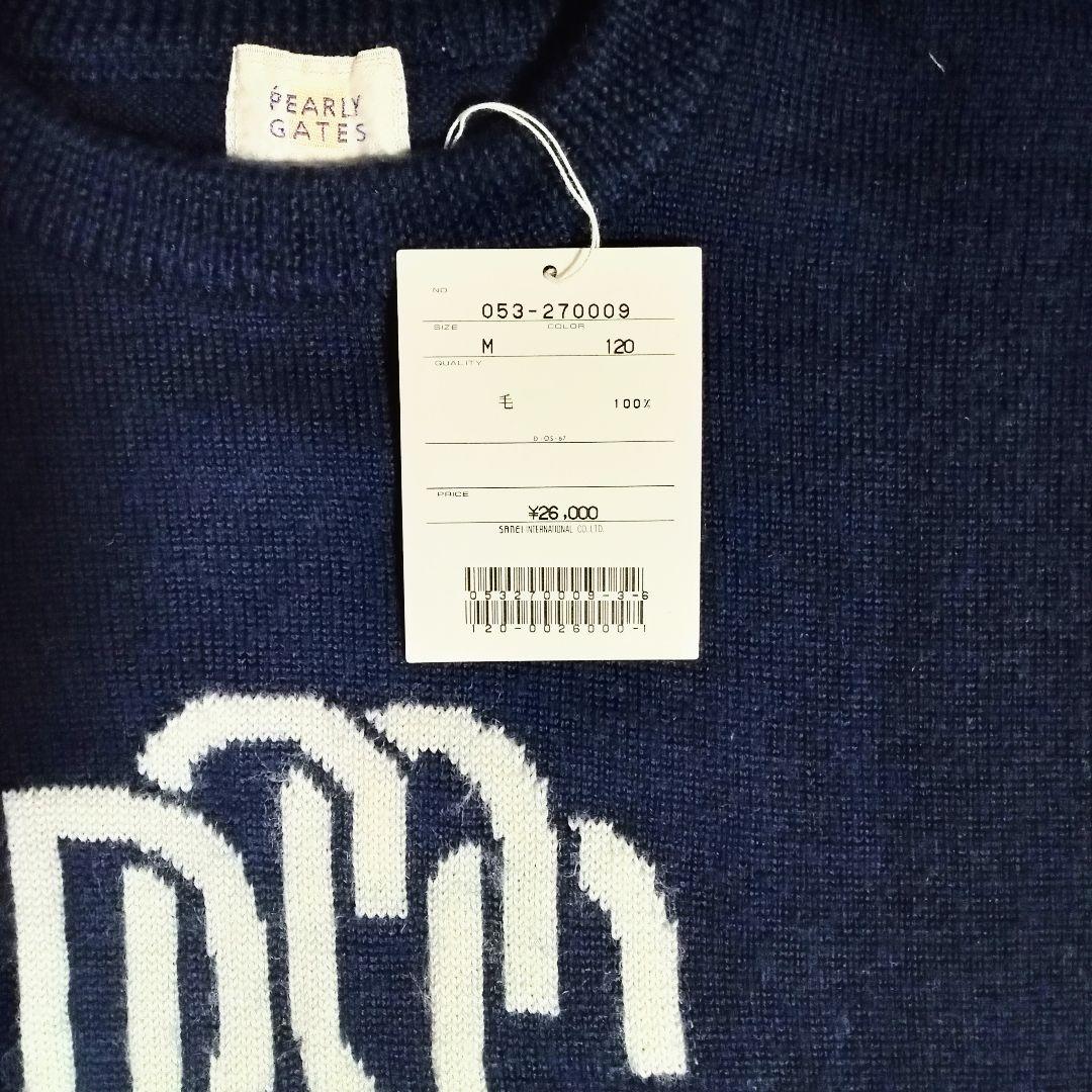 新品　パーリーゲイツ　セーター　日本製毛100%　めっちゃカッコイイロゴセーター