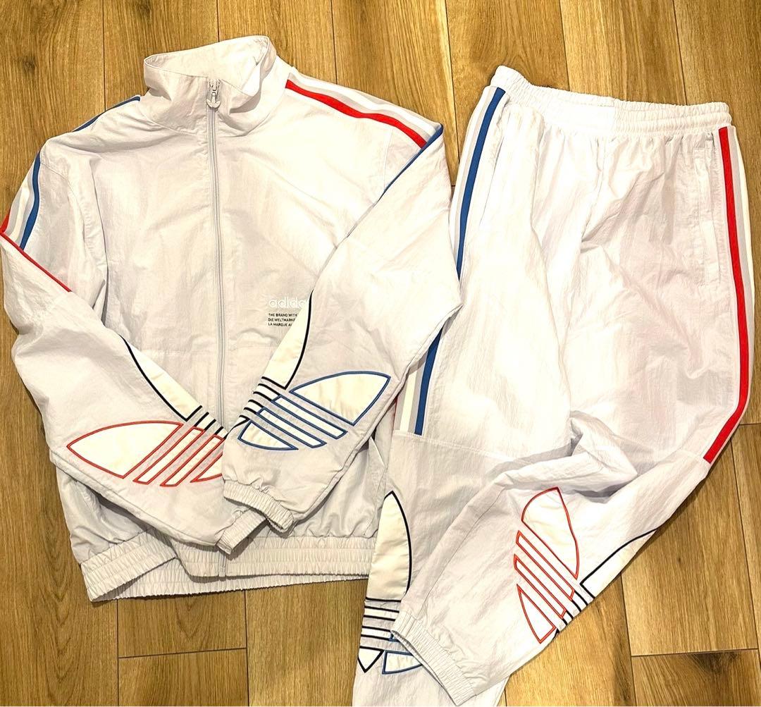 adidas トリコロール ジャージ 上下 Sサイズ白
