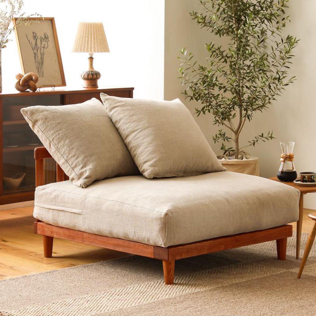 リセノ　あぐらソファ　1.5人掛け　ビンテージレッド　定価13.3万　ACTUS