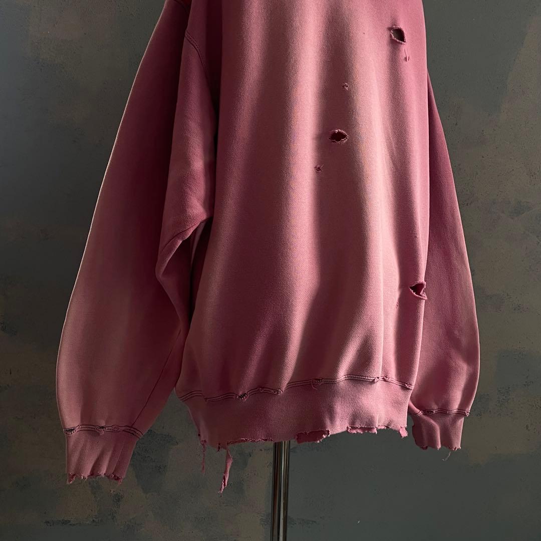 80's adidas“万国旗”刺繍ロゴ”肉厚“鬼フェード“Boro sweat