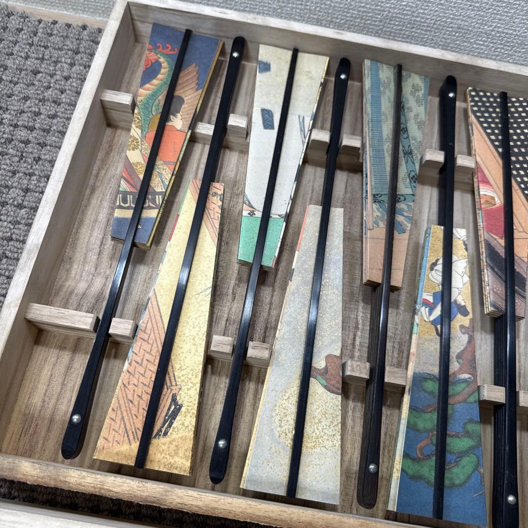 【 源氏物語飾り扇 】フランクリン画廊 解説書付き 20本 源氏物語 扇