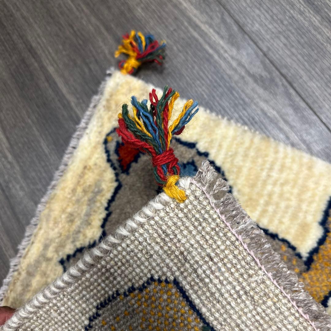 ペレシヤギャッベ手織り絨毯ミニラグアニメル絨毯42cmx38cm