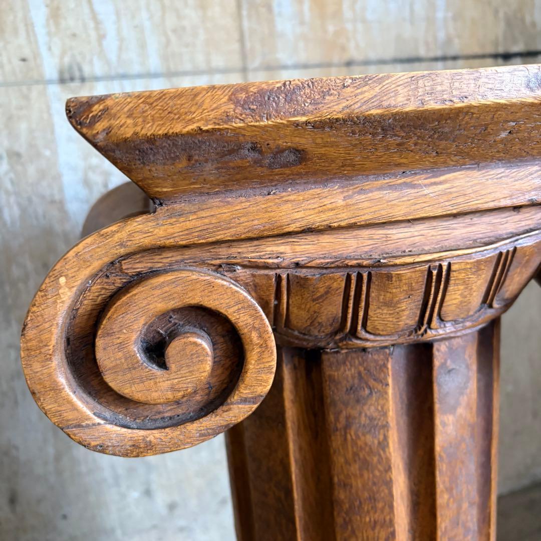 フランスヴィンテージ　木製　コラム　ペデスタル　花台　ギリシャ風