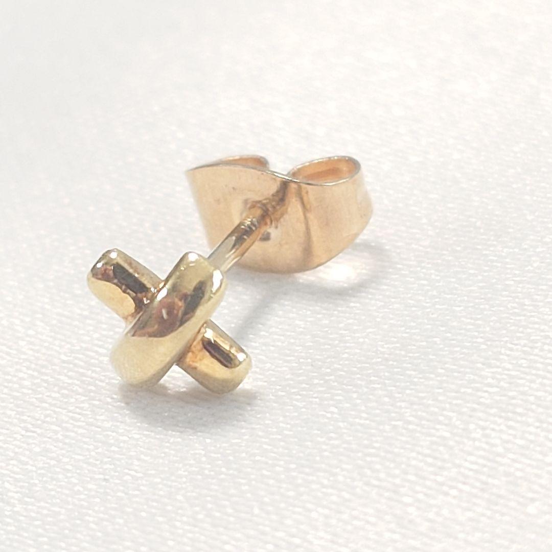 TIFFANY ティファニー K18 クロスステッチ ピアス 片耳用 6469