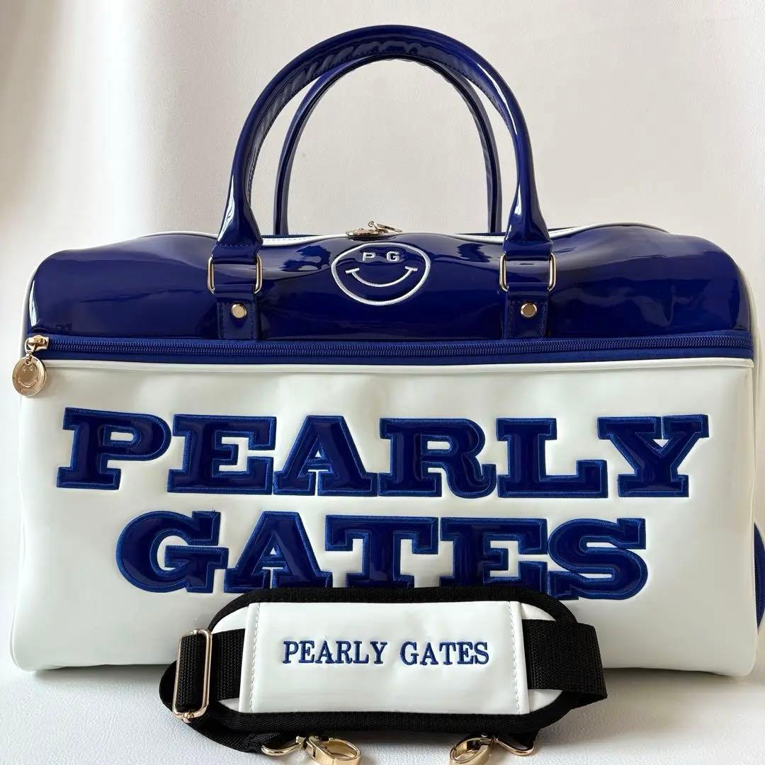 【超激レア】パーリーゲイツ　エナメル　ボストンバッグ　2way ブルー　ホワイト