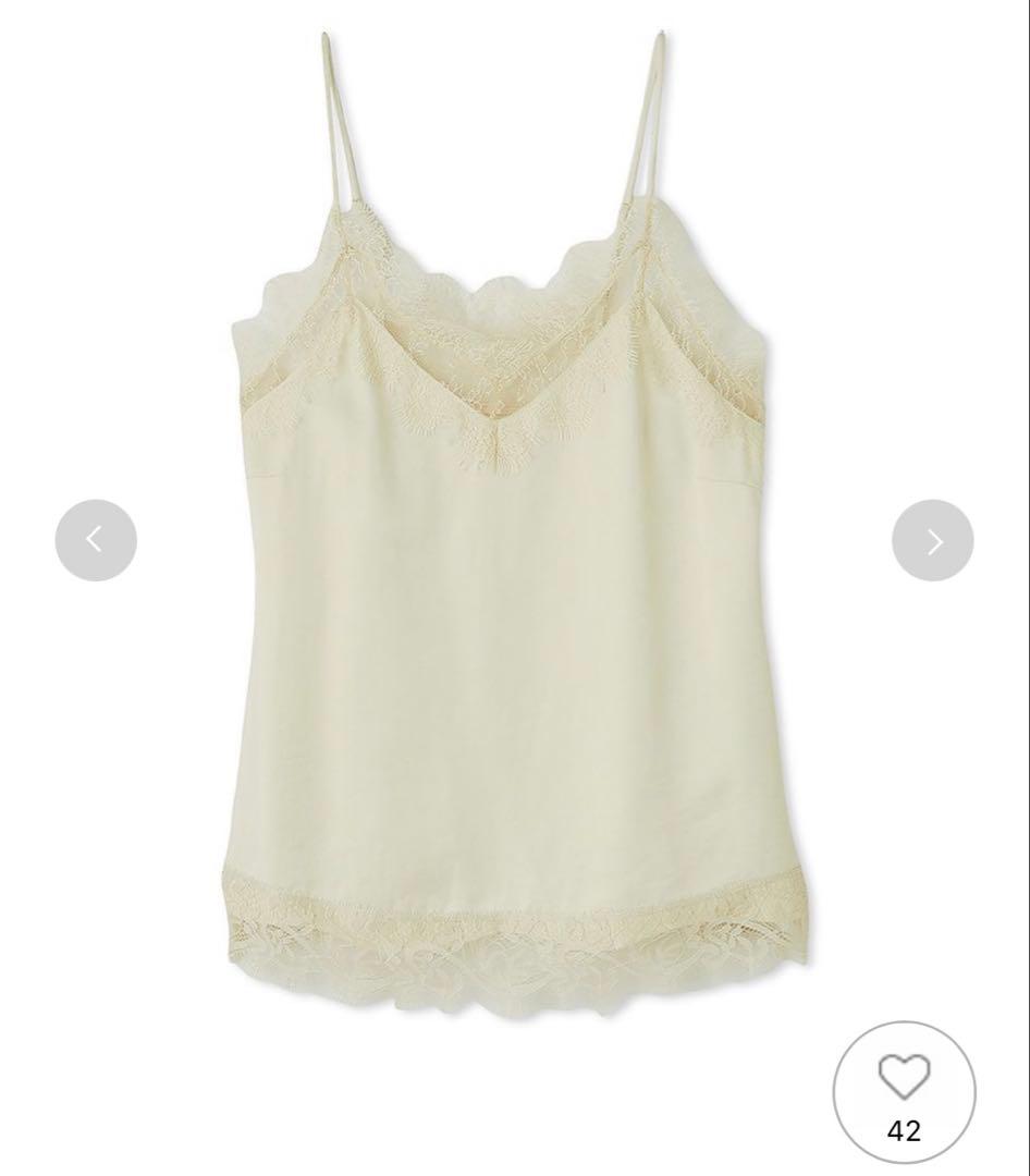 【新品】フレイアイディー レーストリムサテンスリップキャミソール