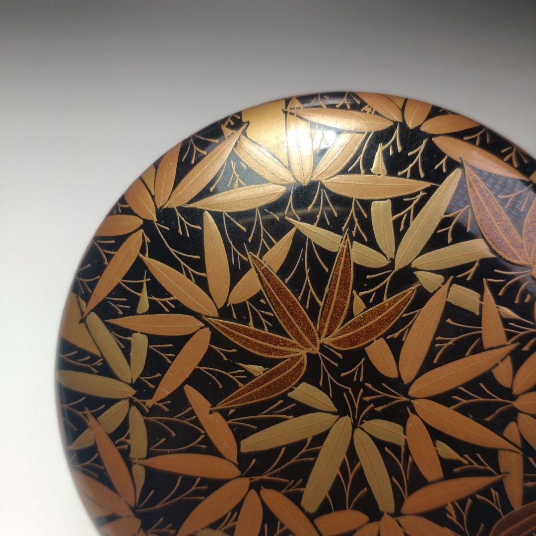 イ215 棗『稚園作』『竹林蒔絵平棗　共箱』漆塗　茶道具