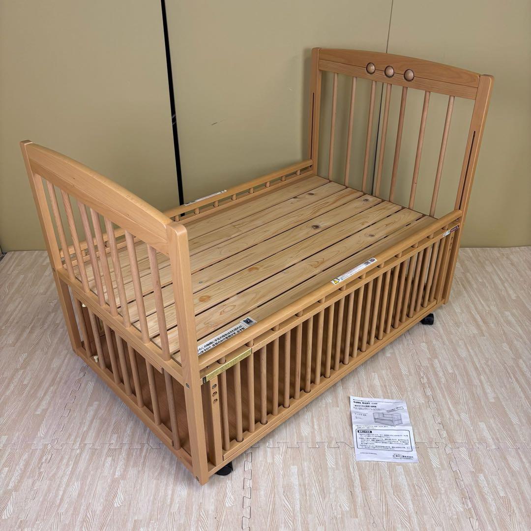 ☆すのこ床板☆美品☆　日本製　サワベビー　デュアルスライドベッド　ティアラDX