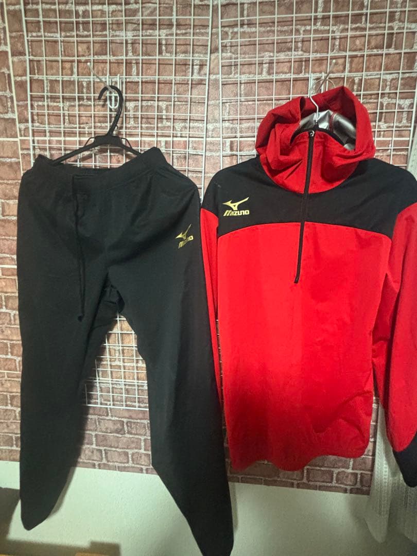Mizuno ジャージ上下セット レッド/ブラック