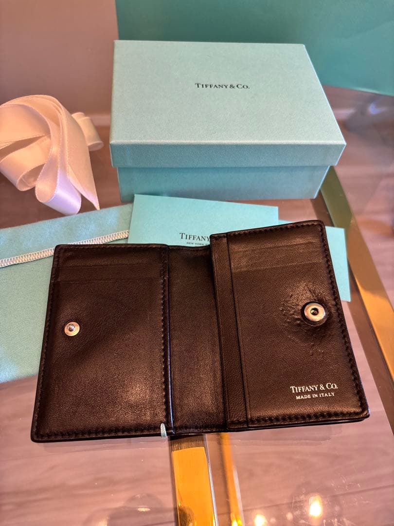Tiffany & Co. ブラックレザー名刺入れ　カードケース　ティファニー