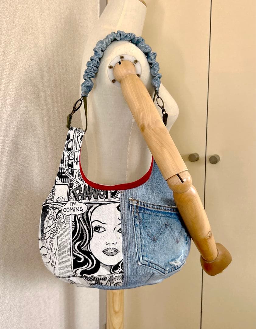 ♡お値下げします♡さまオーダー。サイドボタンデニムリメイクトートバッグ、他一点