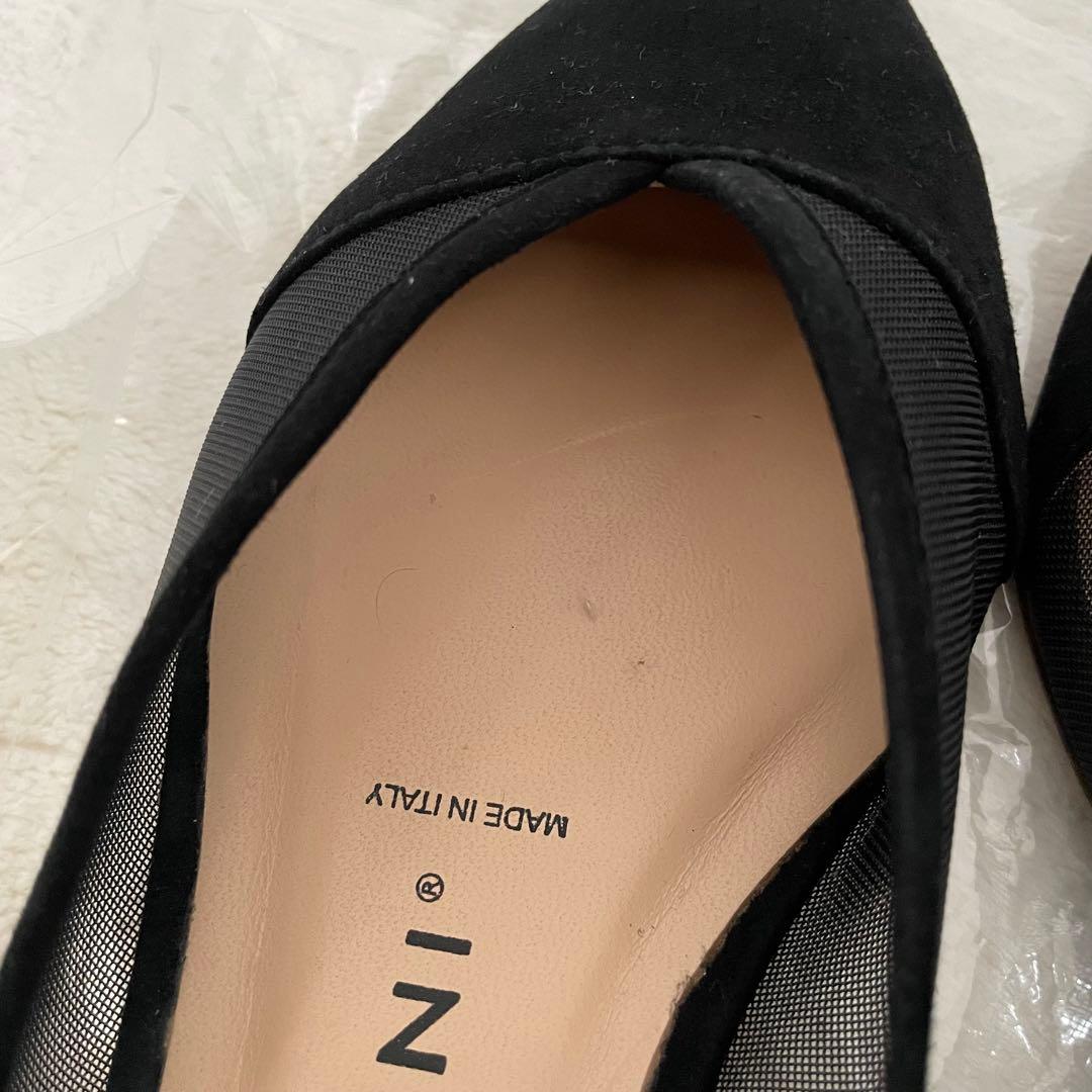 1回着ファビオルスコーニ　フラットサンダル ポインテッドトゥ　メッシュミュール