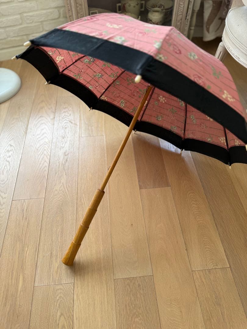 フランスアンティークヴィンテージ花プリントの日傘