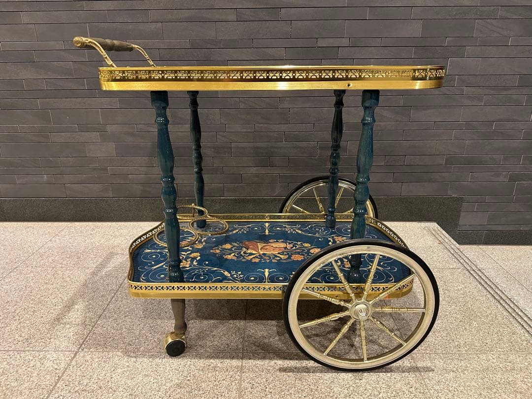 イタリア製 ヴィンテージ　キッチン 配膳 ワゴン キャスター付