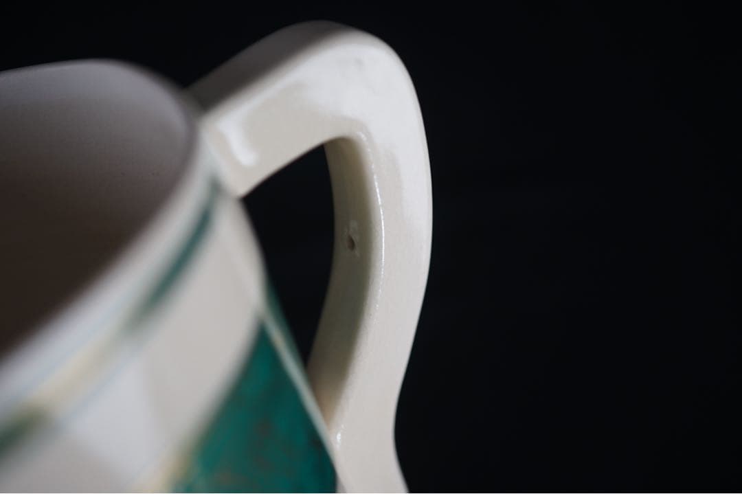 田中宝泉 緑地 竹 水次 共箱 茶道具