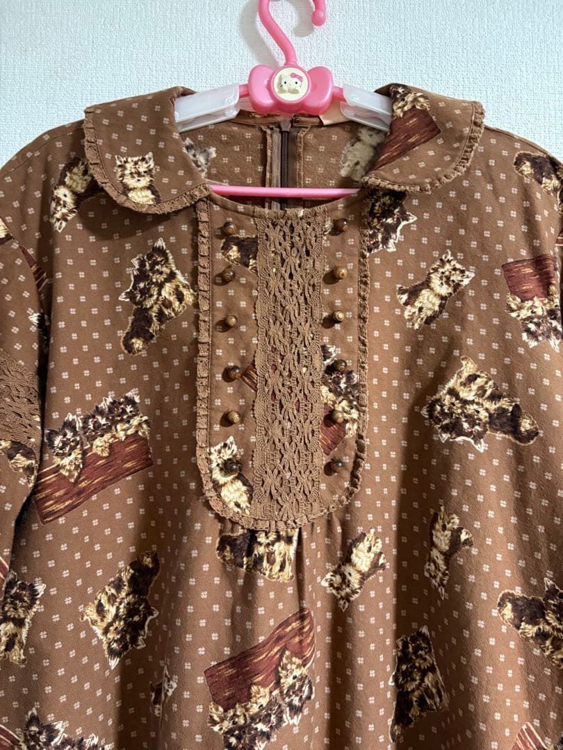 稀少❣️STREET ORGAN 裏起毛綿ワンピース❣️Ｍサイズ　わんちゃん柄