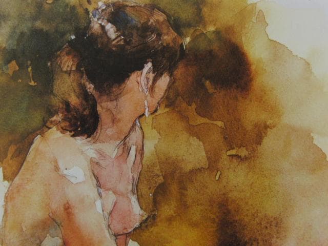 醍醐芳晴、【イヤリング】、希少な画集画、新品高級額・額装付