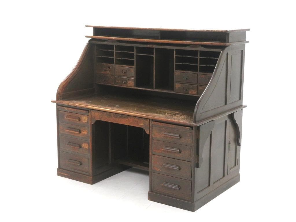 日本の古い　　書斎机　両袖机　和モダン　和製　アンティーク　店舗什器　カフェ