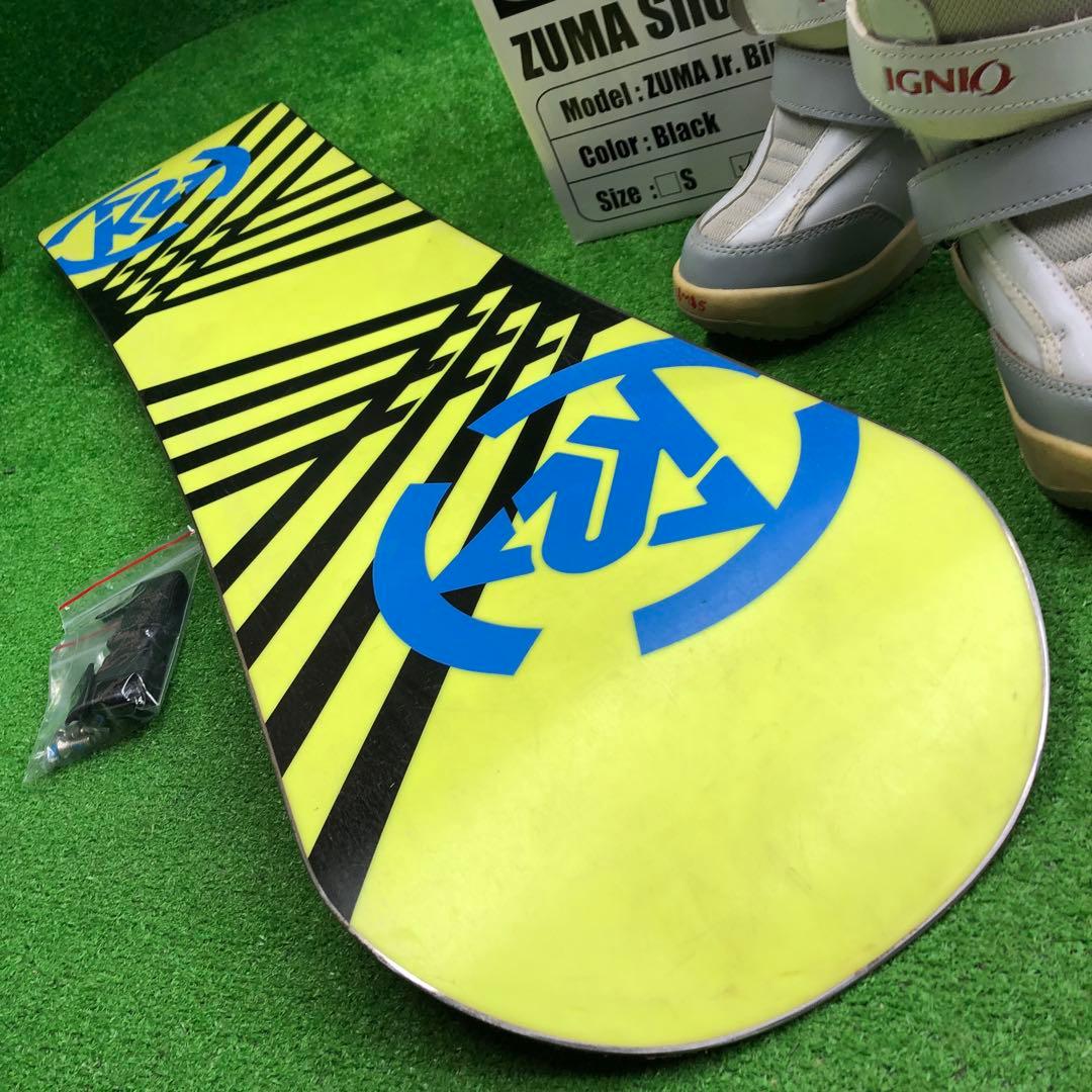 宝-629 子供用スノーボードセット110cm ビンディング新品 メンテナンス済