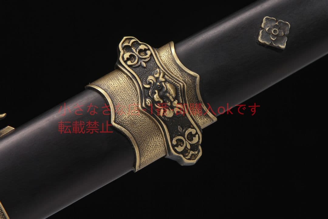 君弘唐横刀烏木金銅装百錬模様鋼 古兵器 武具 刀装具 日本刀 模造刀 居合刀