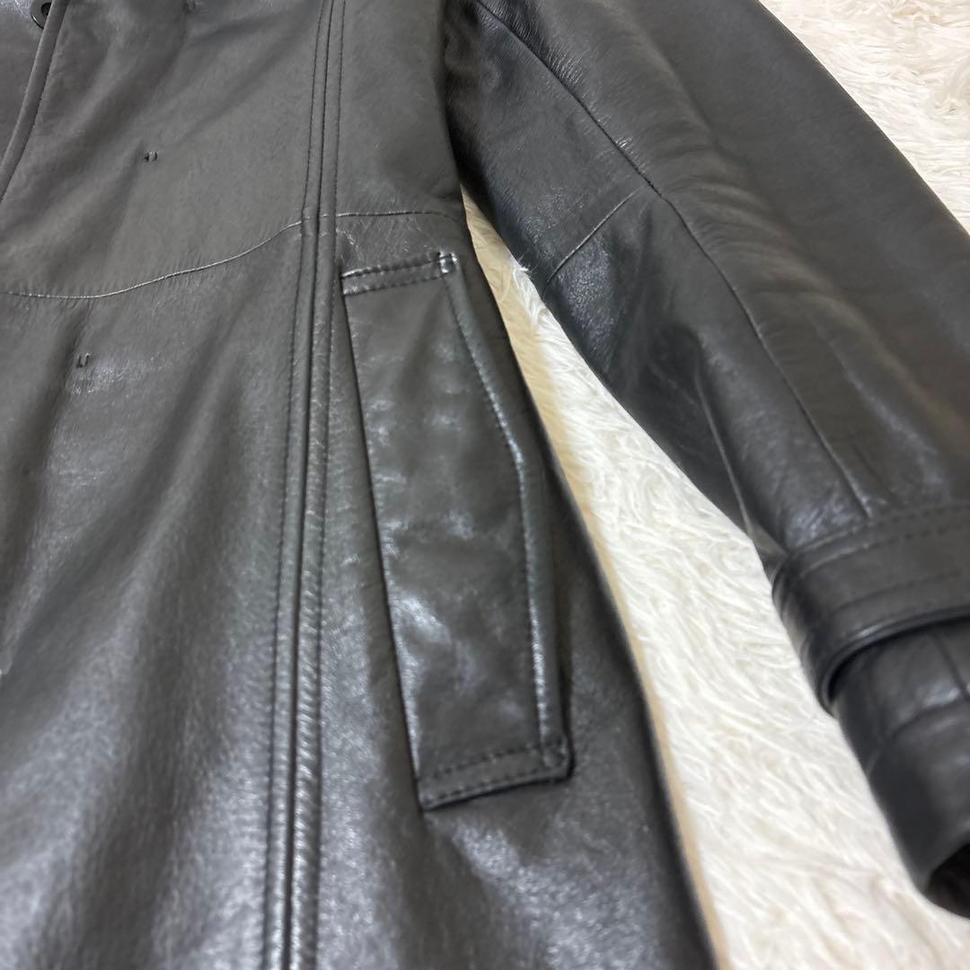 TORNADO MART 本革 レザーロングコート ベルト付き　希少モデル M