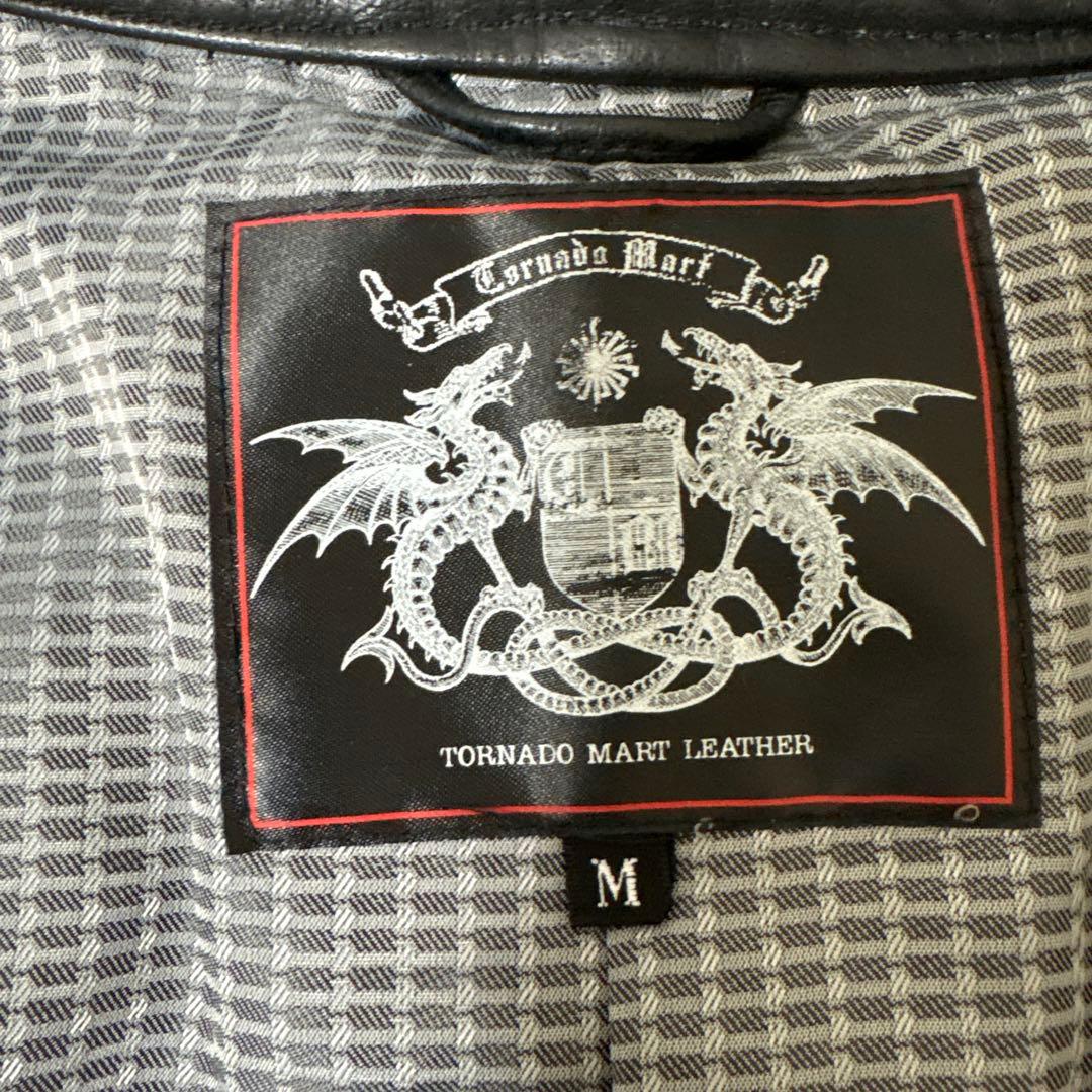 TORNADO MART 本革 レザーロングコート ベルト付き　希少モデル M