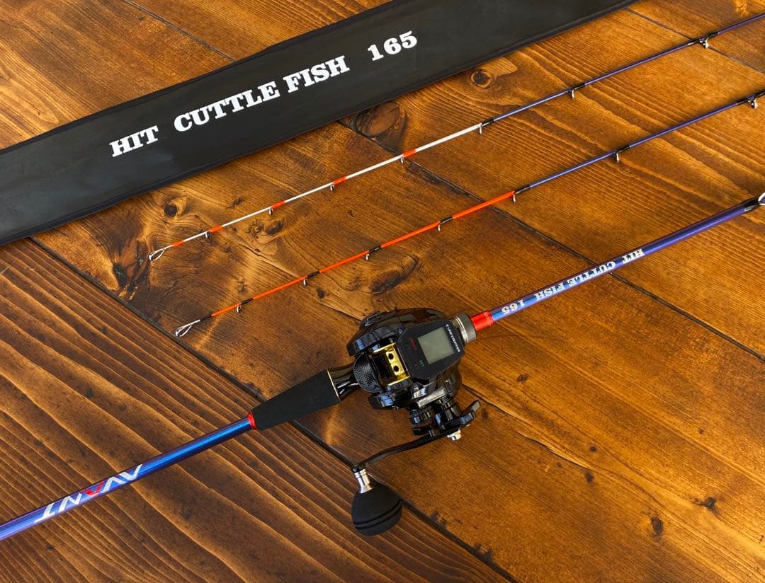 ジギングロッド　デジタルカウンター付きベイトリール　イカメタル　2wayティップ