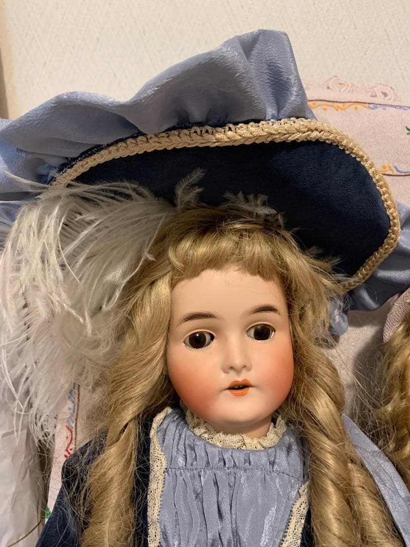 アンティークビスクドールドレスとボネ２点セット⑥