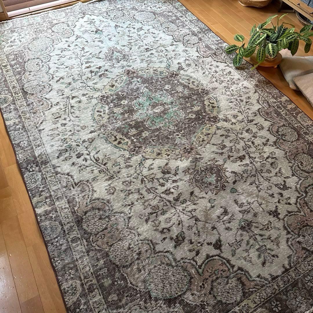 超大判163×263メダリオン　王道ボタニカル　トルコヴィンテージラグ