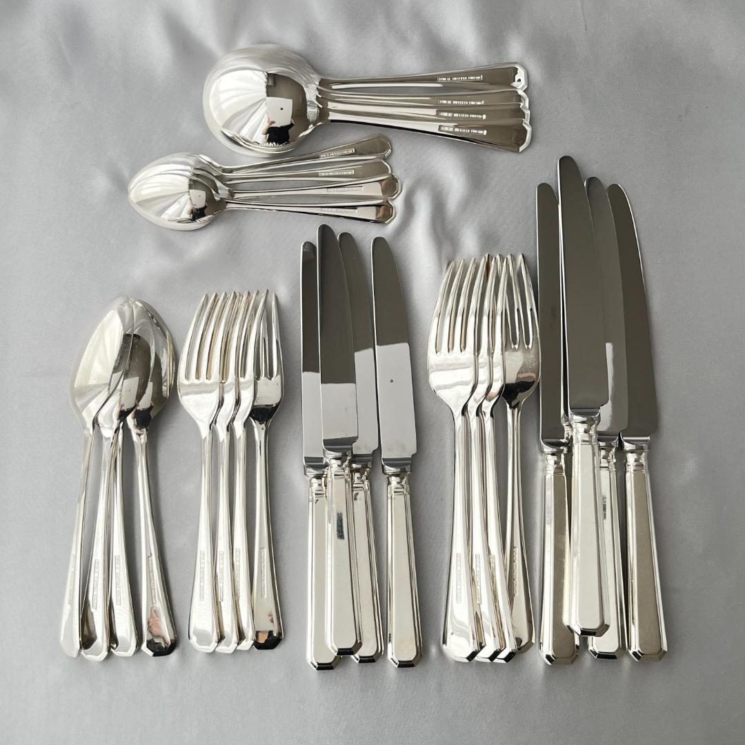 【英国】 アールデコ ディナーセット 4名用28本組 A1プレート