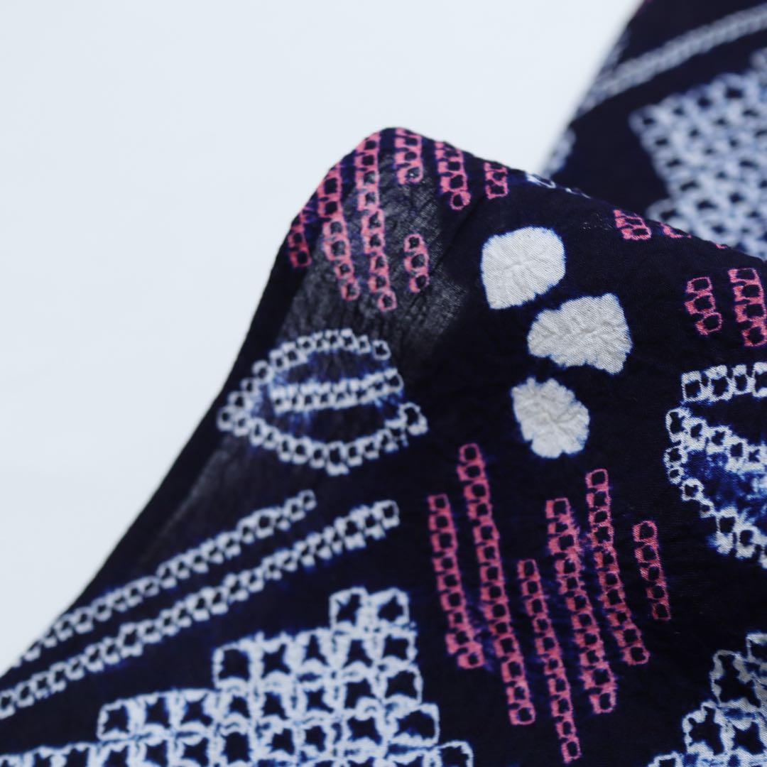 新古品◆有松鳴海絞り◆花模様◆木綿◆浴衣