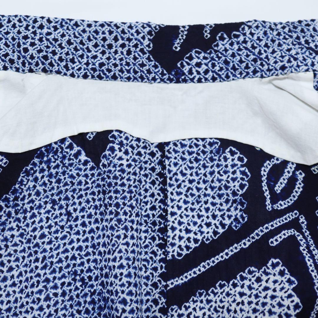 新古品◆有松鳴海絞り◆花模様◆木綿◆浴衣