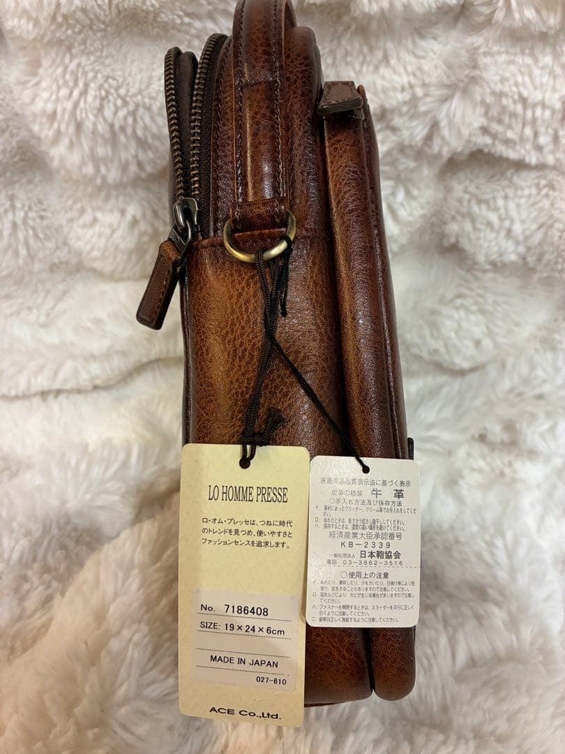 ロオムプレッセ 本革（牛革）ショルダーバッグ 日本製 未使用 メンズ